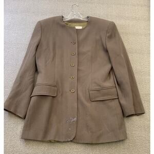 GianMarco Venturi Women's 46 Brown Button Front Long Jacket